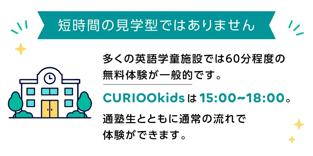 短時間の見学型ではありません